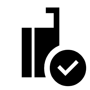 Carry On Bag Checked Fill Icon from Sharp Fill - Material Symbols Set