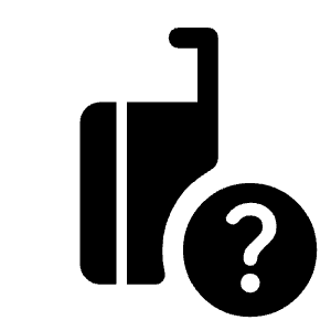 Carry On Bag Question Fill Icon from Rounded Fill - Material Symbols Set