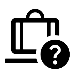Checked Bag Question Icon from Outlined Line - Material Symbols Set