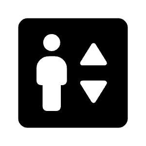 Elevator Fill Icon from Rounded Fill - Material Symbols Set