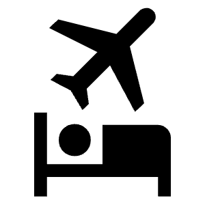 Flights And Hotels Fill Icon from Outlined Fill - Material Symbols Set