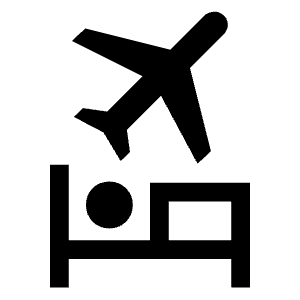 Flights And Hotels Icon from Sharp Line - Material Symbols Set