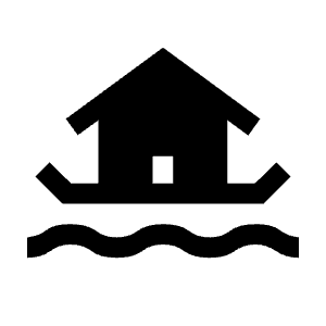 Houseboat Fill Icon from Sharp Fill - Material Symbols Set