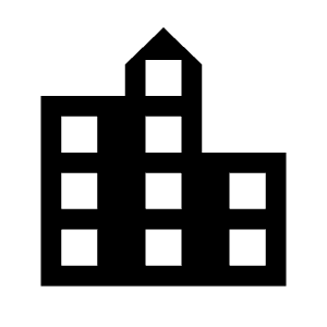 Location City Fill Icon from Sharp Fill - Material Symbols Set