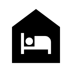 Night Shelter Fill Icon from Outlined Fill - Material Symbols Set