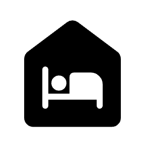 Night Shelter Fill Icon from Rounded Fill - Material Symbols Set