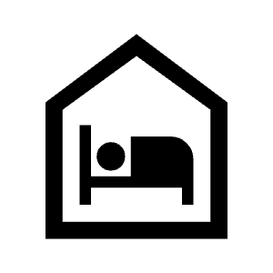 Night Shelter Icon from Outlined Line - Material Symbols Set