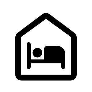 Night Shelter Icon from Rounded Line - Material Symbols Set