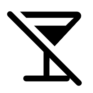 No Drinks Fill Icon from Rounded Fill - Material Symbols Set