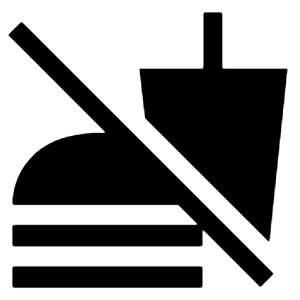 No Food Fill Icon from Sharp Fill - Material Symbols Set