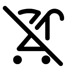 No Stroller Icon from Rounded Line - Material Symbols Set
