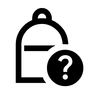 Personal Bag Question Icon from Sharp Line - Material Symbols Set