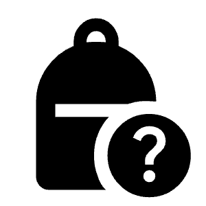 Personal Bag Question Fill Icon from Outlined Fill - Material Symbols Set