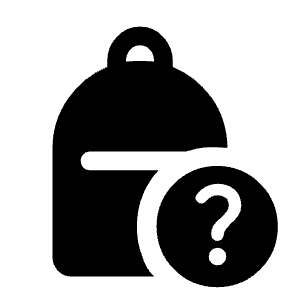 Personal Bag Question Fill Icon from Rounded Fill - Material Symbols Set