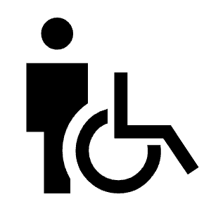 Wheelchair Pickup Icon from Sharp Line - Material Symbols Set