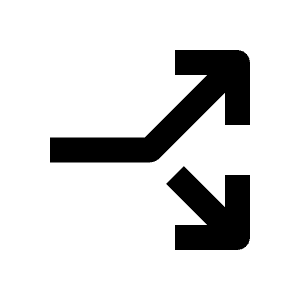 Arrow Split Icon from Outlined Line - Material Pro Free Set