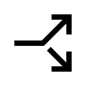 Arrow Split Fill Icon from Outlined Fill - Material Symbols Set
