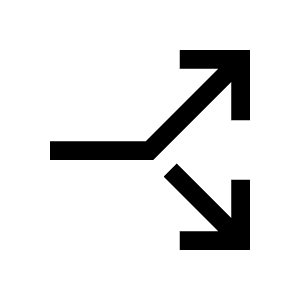 Arrow Split Icon from Outlined Line - Material Symbols Set