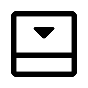 Bottom Panel Close Icon from Rounded Line - Material Symbols Set