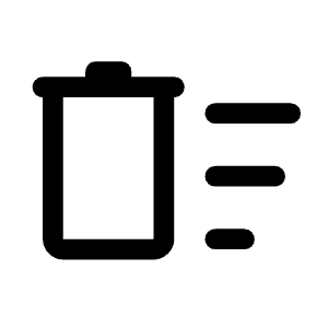 Delete Sweep Icon from Rounded Line - Material Symbols Set
