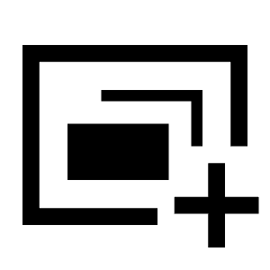 Desktop Landscape Add Icon from Sharp Line - Material Symbols Set
