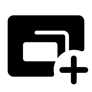 Desktop Landscape Add Fill Icon from Rounded Fill - Material Symbols Set