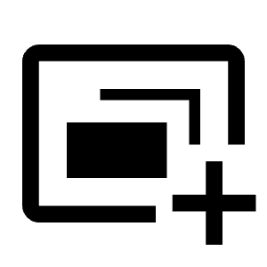 Desktop Landscape Add Icon from Outlined Line - Material Symbols Set