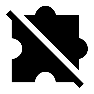 Extension Off Fill Icon from Sharp Fill - Material Symbols Set