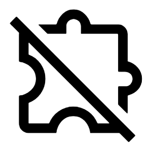 Extension Off Icon from Outlined Line - Material Symbols Set