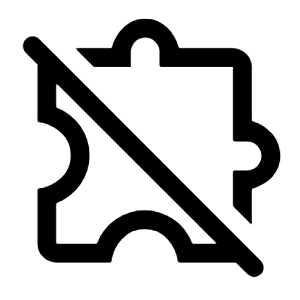 Extension Off Icon from Rounded Line - Material Symbols Set