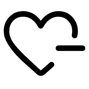 Heart Minus Icon from Rounded Line - Material Symbols Set