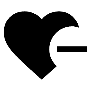 Heart Minus Fill Icon from Sharp Fill - Material Symbols Set