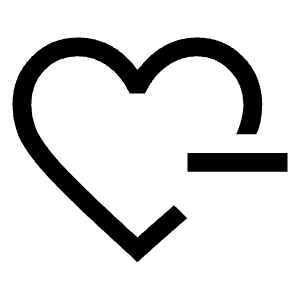 Heart Minus Icon from Sharp Line - Material Symbols Set