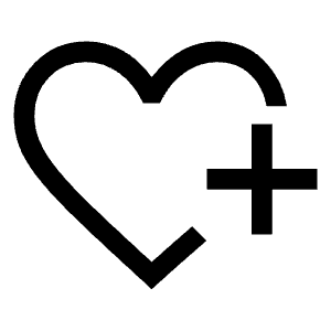 Heart Plus Icon from Sharp Line - Material Symbols Set