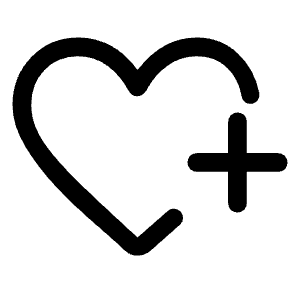 Heart Plus Icon from Rounded Line - Material Symbols Set