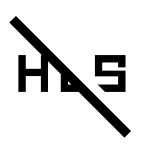 Hls Off Icon from Sharp Line - Material Symbols Set