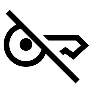 Key Off Icon from Sharp Line - Material Symbols Set