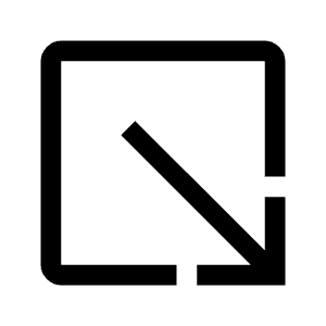 Open In New Down Fill Icon from Outlined Fill - Material Symbols Set