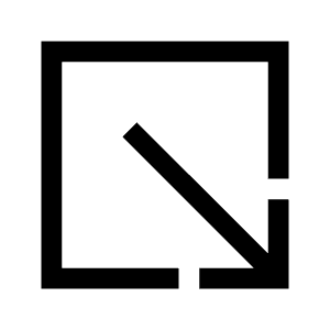 Open In New Down Icon from Sharp Line - Material Symbols Set