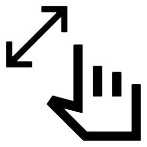 Pinch Icon from Sharp Line - Material Symbols Set