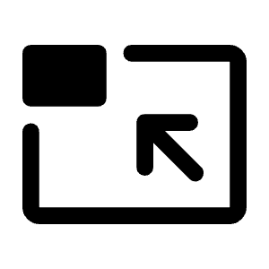Pip Exit Icon from Rounded Line - Material Symbols Set