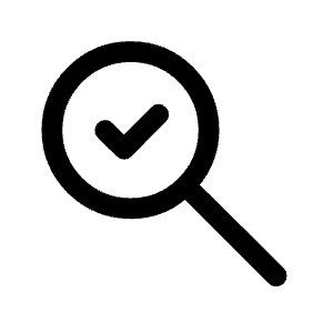 Search Check Icon from Rounded Line - Material Symbols Set