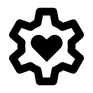 Settings Heart Icon from Outlined Line - Streamline Material Free Set