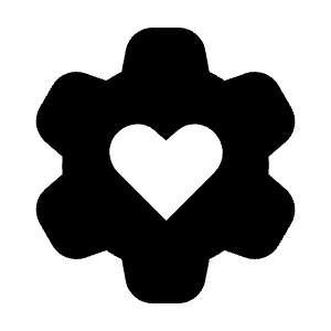 Settings Heart Fill Icon from Rounded Fill - Streamline Material Free Set