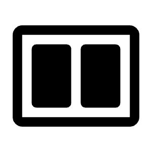 Splitscreen Landscape Icon from Rounded Line - Material Symbols Set