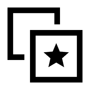 Stack Star Icon from Sharp Line - Material Symbols Set