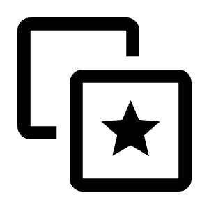 Stack Star Icon from Outlined Line - Material Symbols Set