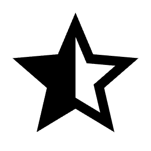 Star Half Icon from Outlined Line - Material Symbols Set
