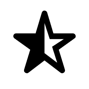 Star Rate Half Icon from Rounded Line - Material Symbols Set