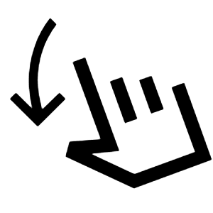 Swipe Down Icon from Sharp Line - Material Symbols Set